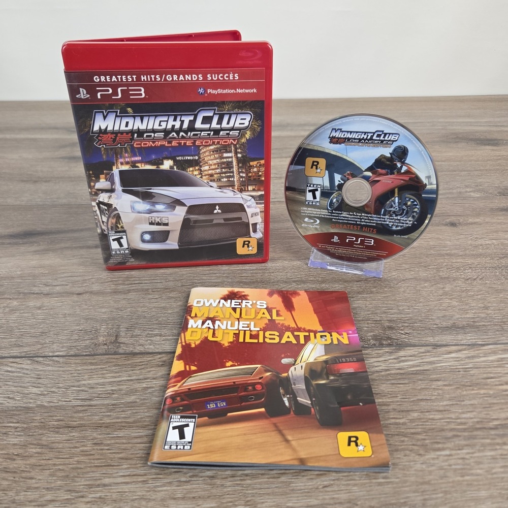 Midnight Club: Los Angeles Complete Edition Greatest Hits (PS3, 2009) CIB TESTED